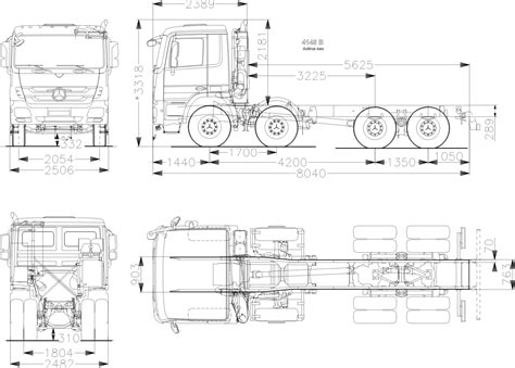 Schema di un camion a 3 assi 6x2
