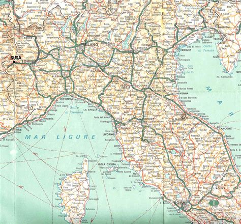 Mappa stradale con itinerario evidenziato