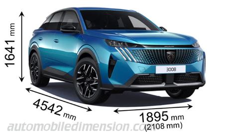Grafico comparativo dimensioni Peugeot 3008 e Volkswagen Tiguan