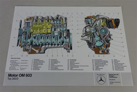 Motore Mercedes-Benz in sezione che mostra la precisione meccanica dei componenti originali