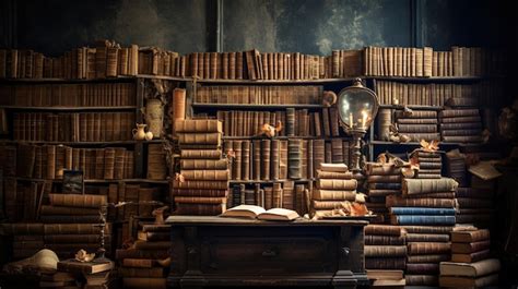 Una biblioteca antica e piena di libri