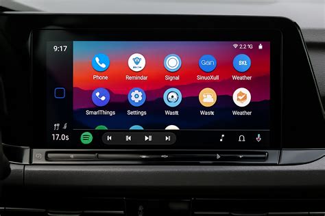 Schermata di Android Auto su un display automobilistico
