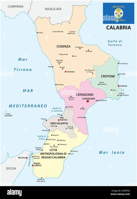 mappa amministrativa della Regione Calabria per la gestione dei servizi tributari