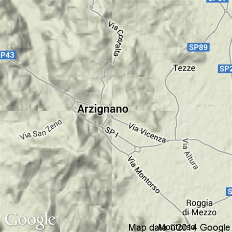 Mappa dell'area di Arzignano con punti di interesse automobilistici
