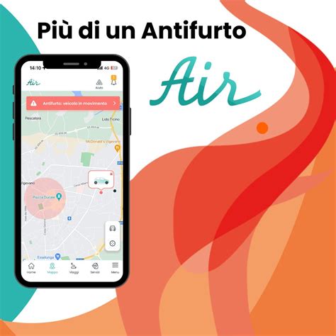 Schermata dell'app Myapp di Air con mappa di localizzazione