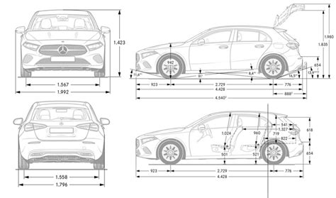 Evoluzione delle dimensioni Mercedes Classe A nel tempo
