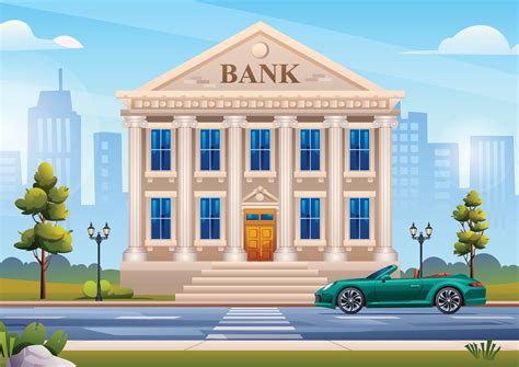 Bank building with a car in the foreground