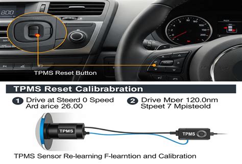 Location of TPMS reset button in a car
