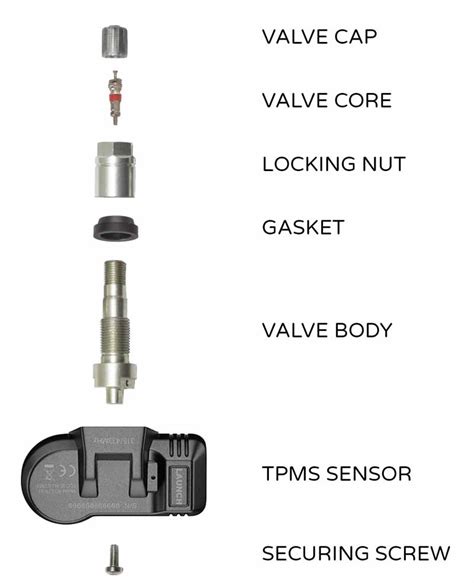 Diagram of a TPMS sensor