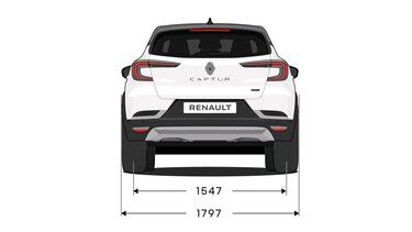 Renault Captur - vista laterale con indicazione delle dimensioni
