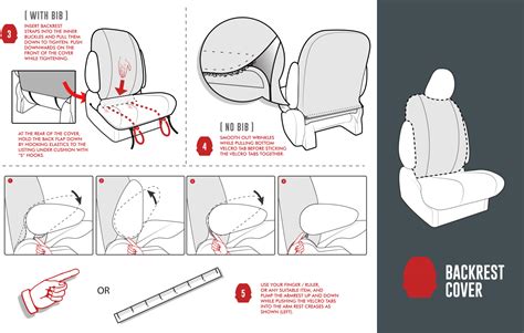 Diagram of car seat cover installation
