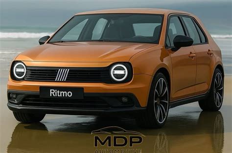 Fiat Ritmo in un colore vivace, che mostra il suo design distintivo