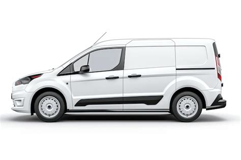 Vista frontale del Ford Transit Connect con logo Ford