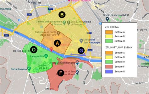 Mappa delle zone di traffico limitato (ZTL) in Italia