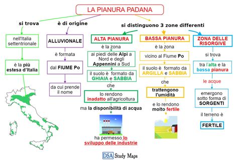 mappa Pianura Padana con aree urbane