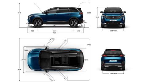 Schema delle dimensioni esterne del Peugeot Ranch