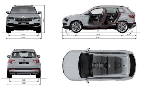 Schema interno Skoda Fabia con misure e capacità bagagliaio