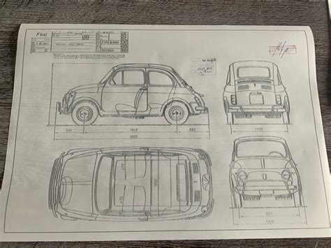Progetto tecnico Fiat 500 originale