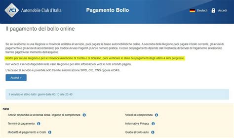 Verifica stato pagamenti bollo auto online