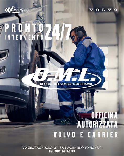 Officina autorizzata Volvo con tecnici al lavoro