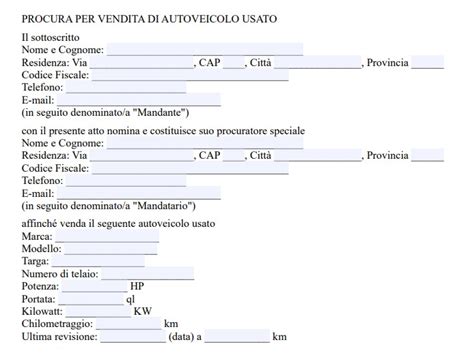 Documenti di proprietà per la vendita di un'auto