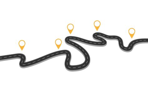 Mappa stilizzata che mostra un percorso in discesa con icone di freni