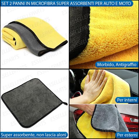 auto appena lavata e asciugata con panni in microfibra