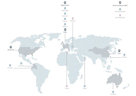 Mappa delle sedi di Mullen Automotive e dei suoi partner internazionali