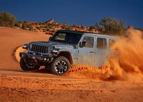 Immagine stilizzata di una Jeep Wrangler moderna su un terreno roccioso
