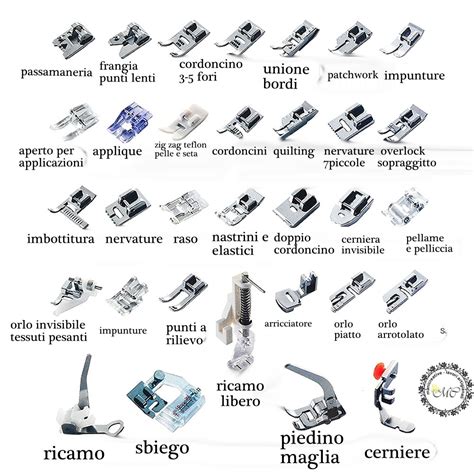 set di piedini universali per macchina da cucire