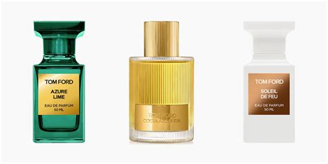 Tavola comparativa di diversi profumi Tom Ford