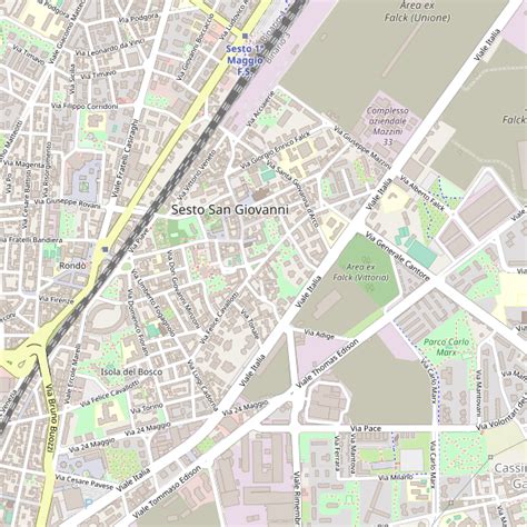 Mappa dell'area di Sesto San Giovanni con indicazioni delle principali attività