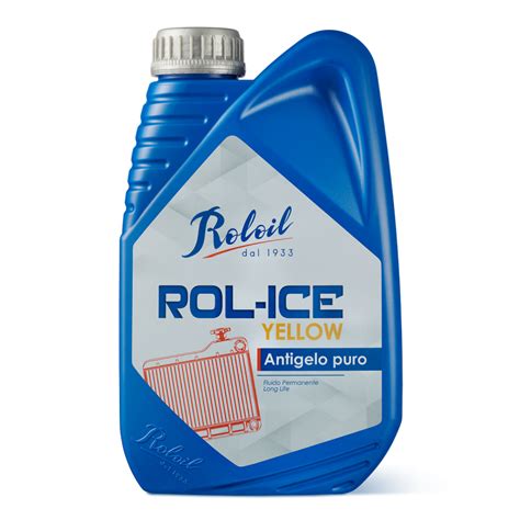 Etichetta di un flacone di liquido refrigerante giallo
