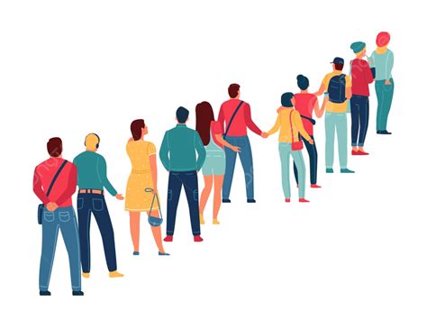 illustrazione di una fila indiana di persone o veicoli in movimento