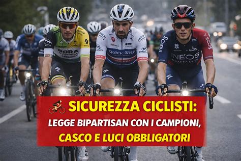 infografica sui dispositivi di sicurezza obbligatori per i ciclisti