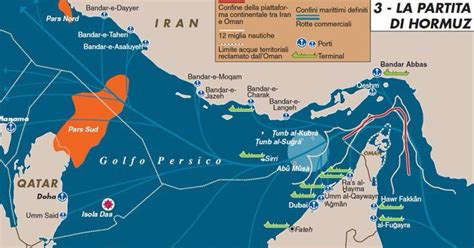 Mappa rotte commerciali Stretto di Hormuz
