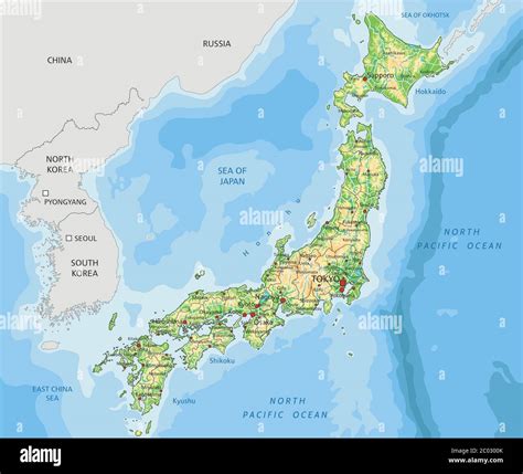 Mappa del Giappone con le località menzionate