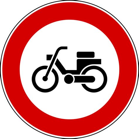 Segnale stradale che indica il divieto di transito ai ciclomotori
