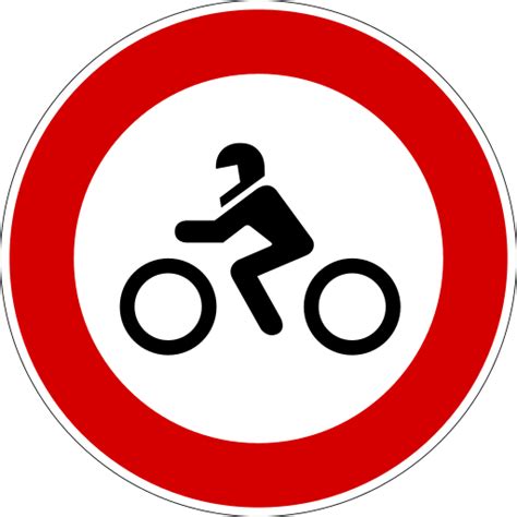 Segnaletica di divieto per motocicli di piccola cilindrata