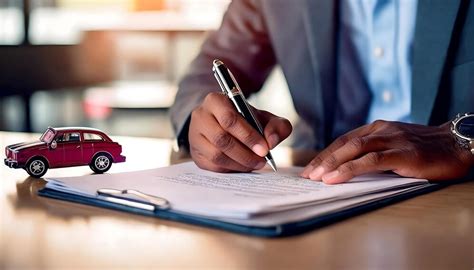Uomo che firma un contratto di acquisto auto