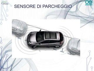 schema concettuale del funzionamento dei sensori di parcheggio a ultrasuoni montati su un paraurti automobilistico
