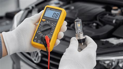 tecnico che utilizza un multimetro per testare il cablaggio di un sensore di parcheggio