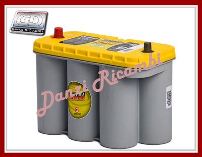 Batteria Optima gialla con etichetta CCA in evidenza