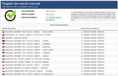 database veicoli rubati