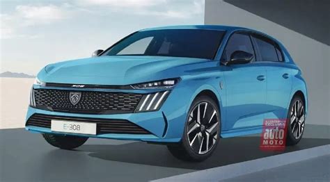 Vista frontale della Peugeot 308 con il nuovo logo