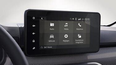 Dettaglio del touchscreen del Media Display Dacia