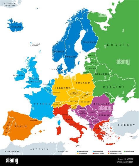 Mappa dell'Europa occidentale su display di navigazione