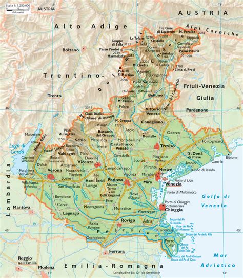 Mappa del Veneto con i concessionari Volvo evidenziati