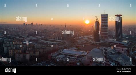 Vista aerea del quartiere CityLife con i suoi grattacieli