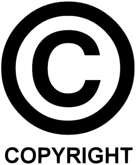 Simbolo del copyright su un documento